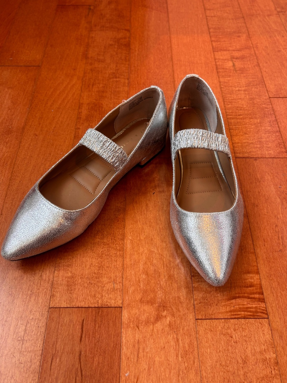 Kelly & Katie Alston Mary Jane Flat Silver Metallic